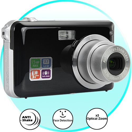 5MP Digital Camera with Face Detection + Optical Zoom